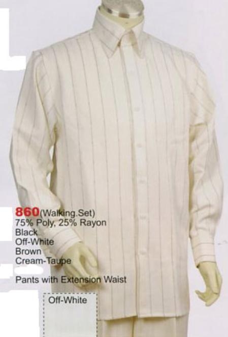 SKU BZ513 Men's Long Sleeve 2pc Set with Matching Pants Cream Taupe 89