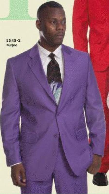 Mensusa Products Mens Purple Two Button Suit