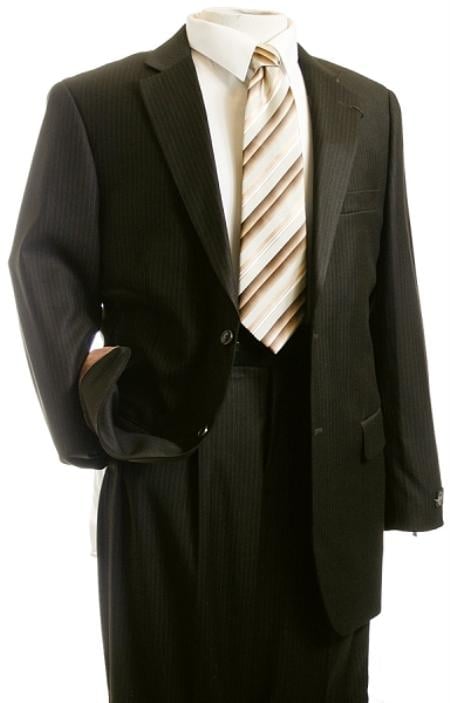 Mensusa Products Mens Suit Brown Pinstripe Designer affordable suit online sale