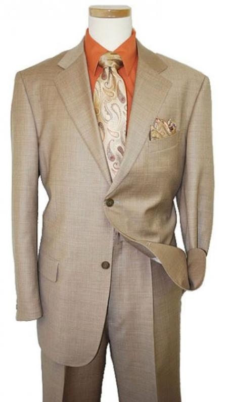 Mensusa Products Mens Two Button Dark Tan Coffee Suit