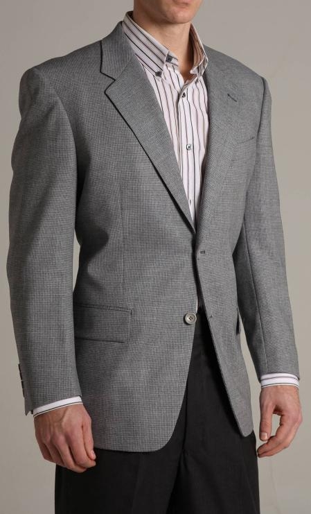 Single Breasted Greyish Blue Two buttoned Super 100 Wool Sports Jacket
