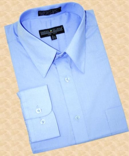 SKU#BF768 Light Blue ~ Sky Blue Cotton Blend Dress Shirt With
