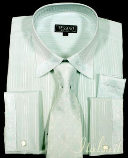 Mensusa Products Aqua Shirt Tie and Hankie Set