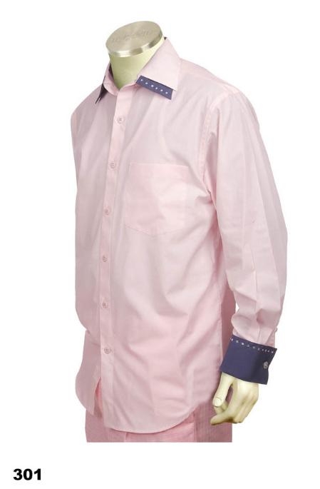 Mensusa Products Casual Walking Suit Set (Shirt & Pants Included ) PinkGrey