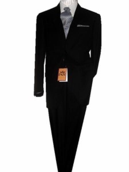 Mensusa Products Fitted Tailored Slim Cut 2 Btn BlackSuper's 1 Virgin Wool