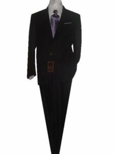 Mensusa Products Fitted Tailored Slim Cut 2 Button SLIM FIT & SLIM Notch Lapel Solid Black Men's Suit