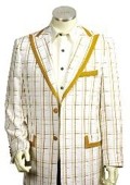SKU# KWR531 Mens Gold  Bronze Pinstripe Two 2 Buttons Style Jacket ...