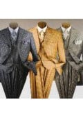 SKU LSH826 Mens Bold Wide Nice Pinstripe Fashion Dress Long Zoot suit 139