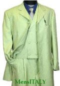 SKU MUt65sv Lime Green Fashion Suit with Double Breasted Vest and Wide Leg Pants 139 