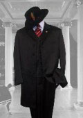 SKU 4471 BLACK SUIT 3PC FASHION ZOOT WITH VEST Cover Buttons 139