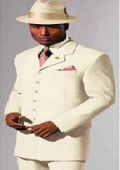 SKU 5BZT139 Mens Off White 5 Button Fashion Zoot suit  139