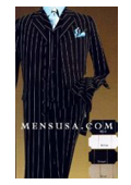 SKU H45SV King Style Jacket Mens Vested FashionSingle Breast 7 Button 45 Long Gangster Stripe 
