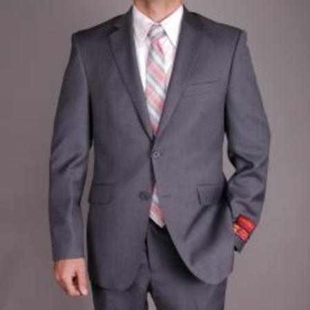 Mensusa Products Men's Charcoal Gray Wool Slimfit 2button Suit