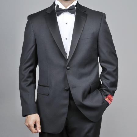 Mensusa Products Men's 2button Black Wool Tuxedo