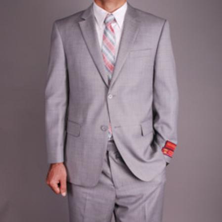 Mensusa Products Men's Light Grey Wool 2button Suit165
