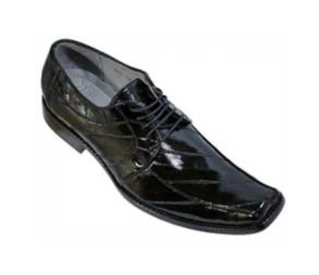 Mensusa Products Black AllOver Genuine Eel Shoes