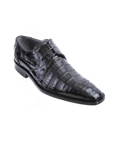 Mensusa Products Black Genuine AllOver Crocodile Belly Shoes