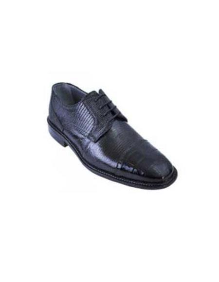 Mensusa Products Black Genuine AllOver Crocodile Shoes