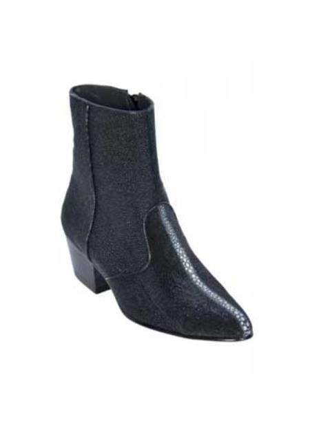 Mensusa Products Black AllOver Genuine Stingray Dressy Boots With Zipper