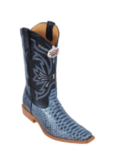 Mensusa Products Rustic Blue Python Cowboy Boots 277