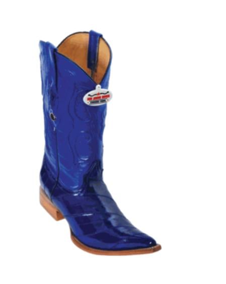 Mensusa Products Navy Blue Eel XXXToe Cowboy Boots 217