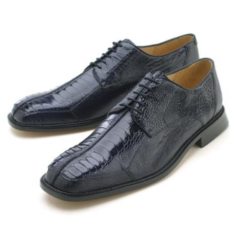 Mensusa Products Navy Ostrich/Lizard LaceUp