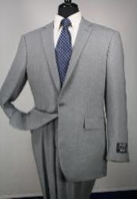 Mensusa Products 1 Button Men's Executive 1 Wool Suit Collection Grey