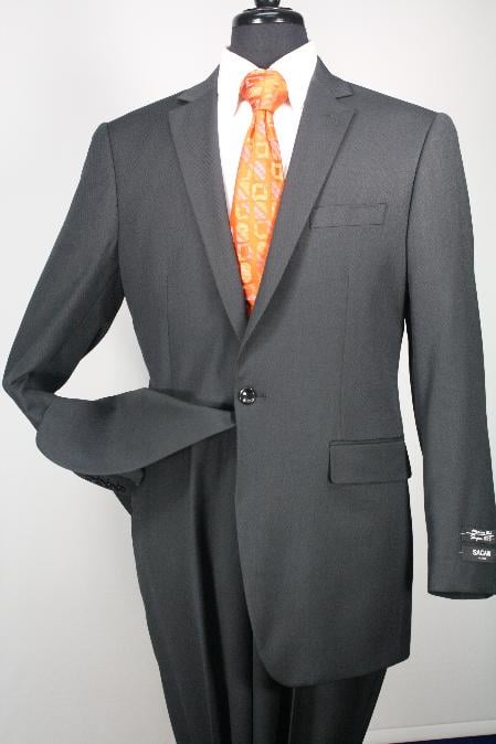 1 Button Men's Executive 1 Wool Suit Charcoal Collection