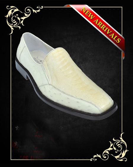 Mensusa Products WinterWhite Ostrich Leg Loafer Dress Shoe 347