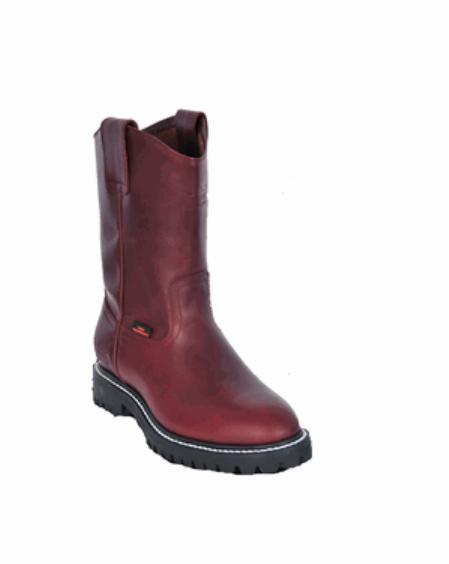 Mensusa Products Mens Los Altos Grasso Nappa Work Boot with Full Lug Sole Burgundy