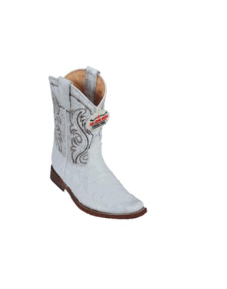 Mensusa Products Los Altos White Ostrich Kids Boots 247