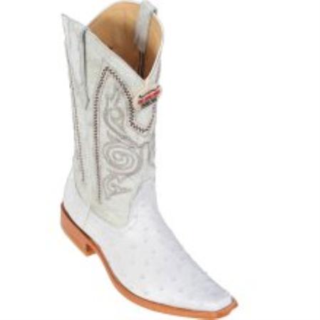 Mensusa Products Los Altos White Ostrich Cowboy Boots 567