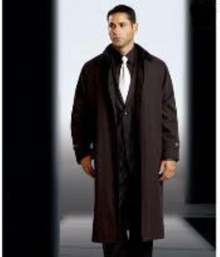 Mensusa Products Men's Polyester/Nylon Long Rain CoatTrench Coat(Snap Off Liner)