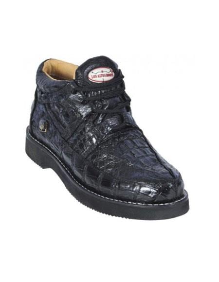 Mensusa Products Black Genuine AllOver Crocodile Casual Shoes