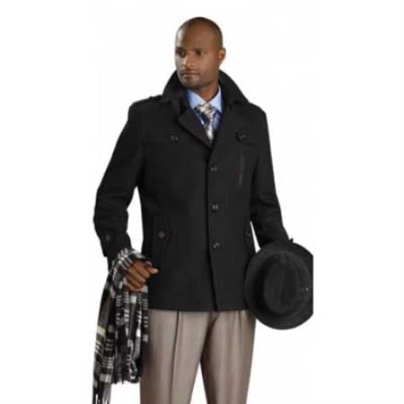 Black Stylish Mens Overcoat 