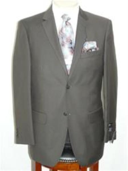 Mensusa Products Solid Olive Extra Fine PolyRayonWool Feel Summer Light Weight Fabric Suit