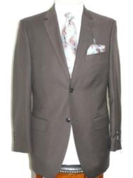 Solid Brown Extra Fine PolyRayonWool Feel Summer Light Weight Fabric Suit