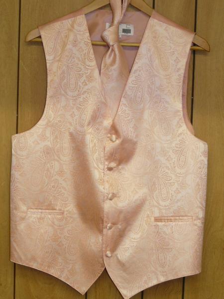 Mensusa Products Peach Vest & Tie Set