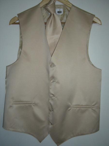 Mensusa Products Beige (Champane) Vest& Tie Set