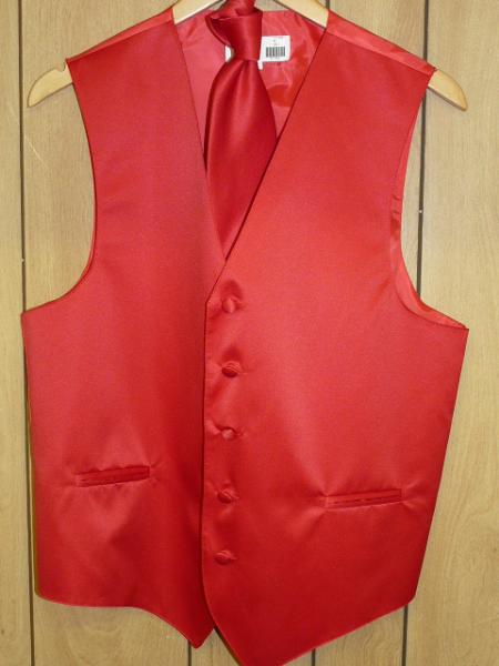 Mensusa Products Red Vest & Tie Set