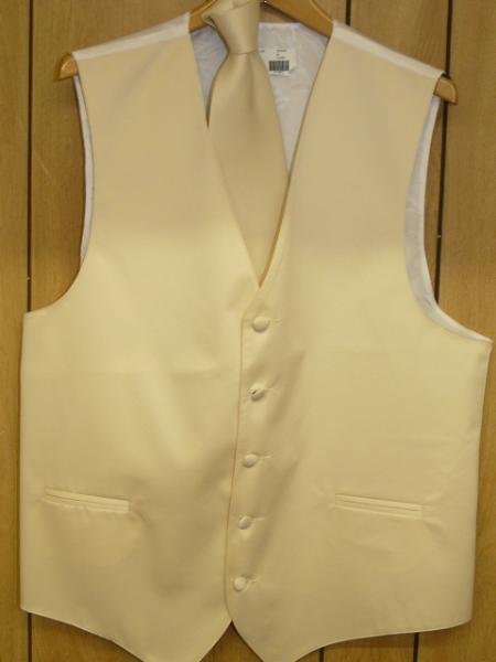 Mensusa Products Ivory Vest & Tie Set