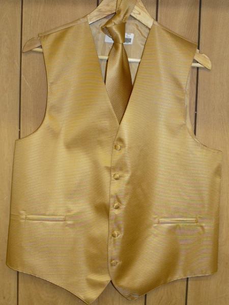 Mensusa Products gold Vest & Tie set