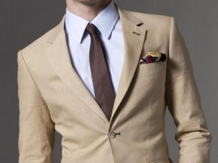 Mensusa Products Mens Taupe Linen Suit 1 Linen 2Button