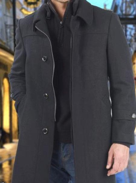 Mensusa Products 3Button Wool/Cashmere Coat in Black or Chestnut