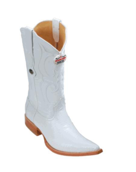Mensusa Products Los Altos White Ring Lizard Cowboy Boots 247