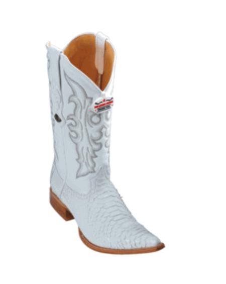Mensusa Products Los Altos White Python Cowboy Boots 267