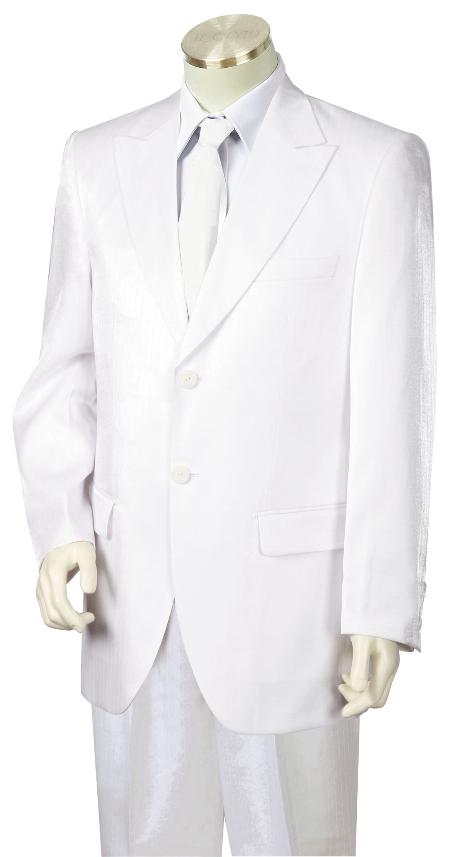 3 Button Suit Wide Leg Pants Wool-feel White Mens Loose Fit Trousers Suit Jacket and Vest