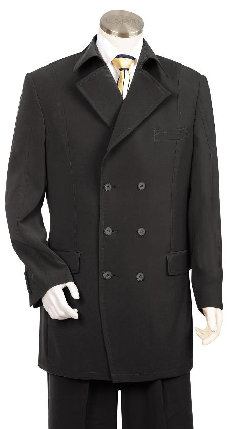 Mensusa Products Mens tuxedos-Men's Black 3 Button Suit