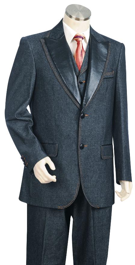 Mensusa Products Mens Navy 3 Button Suit