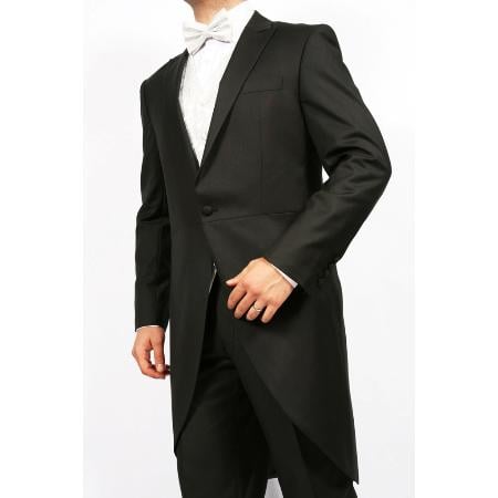 Mensusa Products Men's Black 2Piece 1Button Cutaway Tuxedo